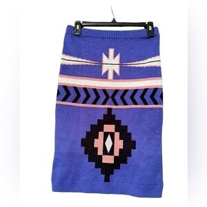 Cotton Emporium Tribal Print Sweater Skirt M